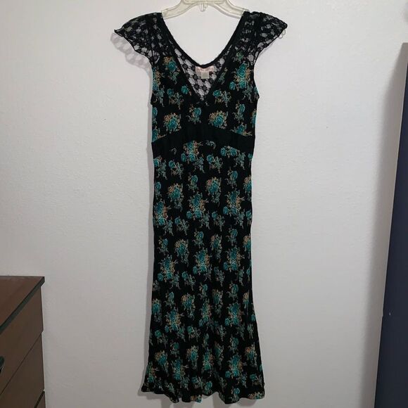 Band of Gypsies Floral Dress Maxi Flutter Lace EUC - Picture 1 of 8